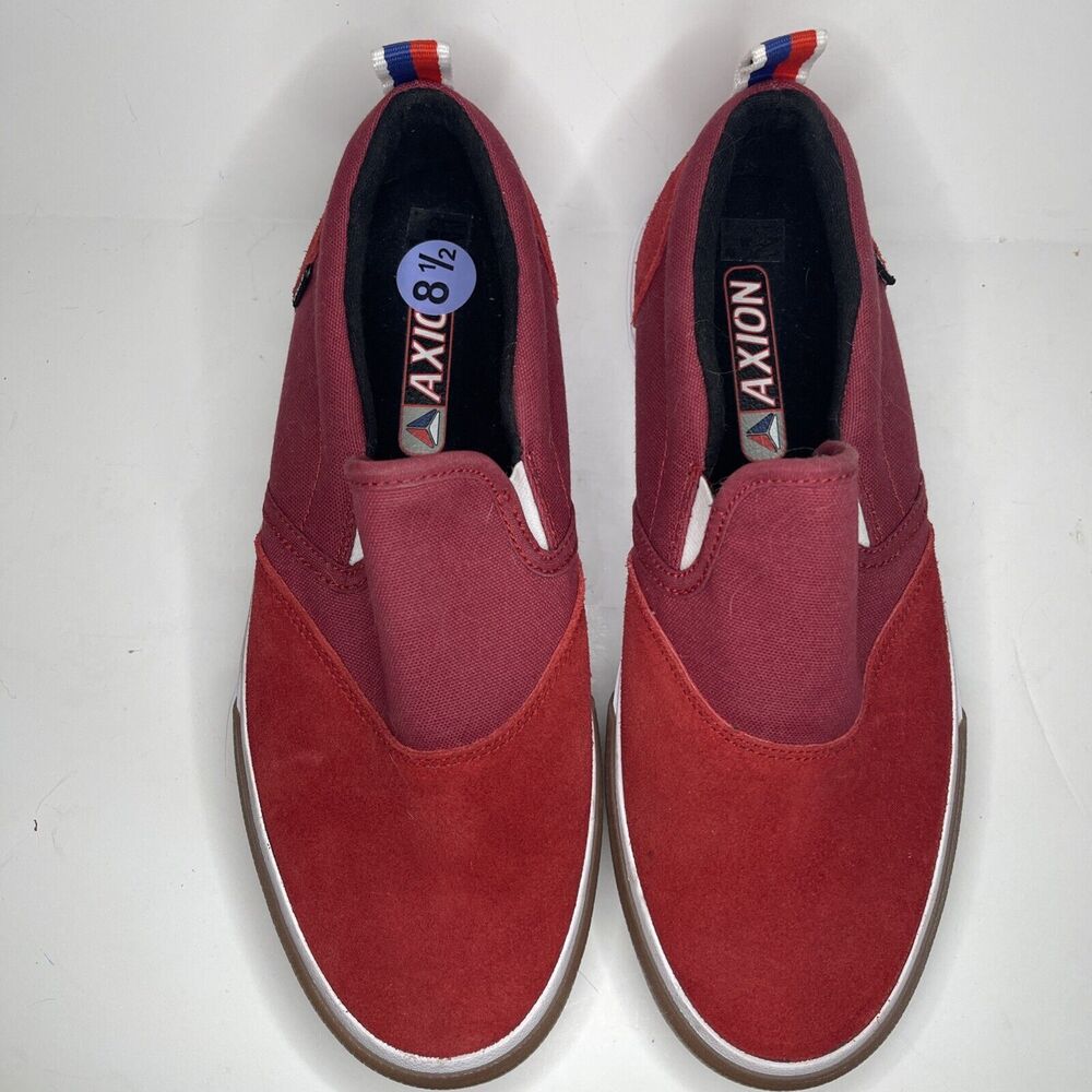 Axion Footwear Rue Slip On Men's RU002 Skate Shoes Red Size 8 1/2